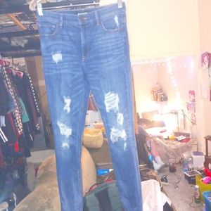 Express High Rise Distressed Jeggings